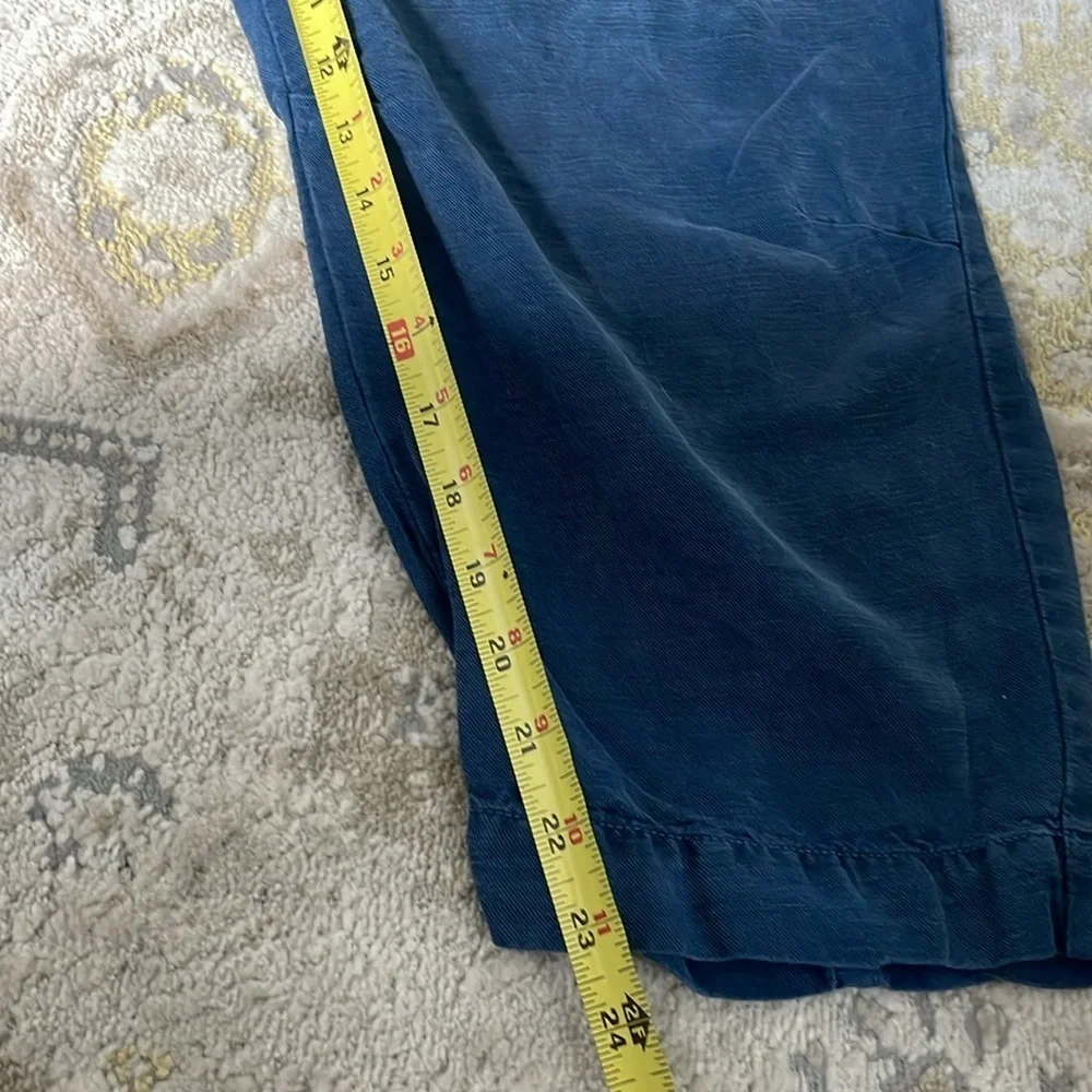 Anthropologie Audra Linen Blend Cropped Utility Pants in Blue Size 30 - Picture 8 of 8